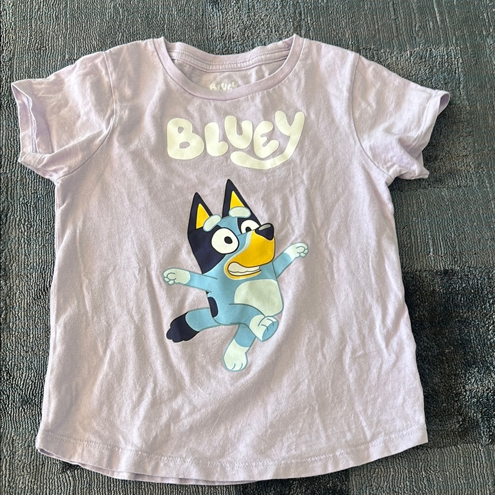 Purple Short Sleeve Tee with Cartoon Design